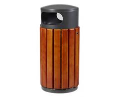 TAP 0002138 Poubelle d'Extérieur acier et Bois, 40 L Capacité