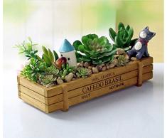 niceEshop(TM) Boîte de Rangement en Bois, Pot de Fleurs et de Plantes en Bois avec Style de Vintage (Couleur de Bois en Grume)