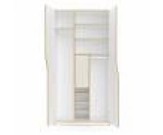 Müller Small Living Armoire Plane 100x60x200cm attirail 1 - blanc/1,9cm mélamine-revêtement/1x porte petite blanc pur RAL 9010/ètagères: 1x 34x56cm + 2x 60,3x56cm/5x ètagère 24,4x50,5cm/2x tringle 34cm