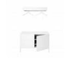 Schönbuch Urban Minimalist - Vestiaire - blanc comme la neige/laqué/1x porte-manteaux mural grand 80x10x26.5cm//1x banc - rangement chaussures 80x53x39.1cm
