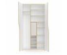 Müller Small Living Armoire Plane 100x60x200cm attirail 3 - blanc/1,9cm mélamine-revêtement/1x porte petite blanc pur RAL 9010/ètagères: 4x 34x56cm + 2x 60,3x56cm/5x ètagère 24,4x50,5cm/1x tringle 34cm