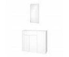 Schönbuch Urban Shoe Lover - Vestiaire - blanc comme la neige/laqué/1x miroir mural petit 80x40cm//1x commode avec etagère de chaussures 120x104