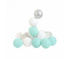 Guirlande lumineuse 20 LED Boule Céleste - L. 372 cm - Bleu et argent - Lampes