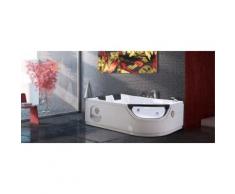 BAIGNOIRE BALNEO MASSANTE - ANGLE HAUTE - BAIN TOURBILLON - Modèle LUNA - BALNEO WHIRLPOOL BALNEO 2 PERSONNES CHROMOTHERAPIE 120 x 180 - Installations salles de bain
