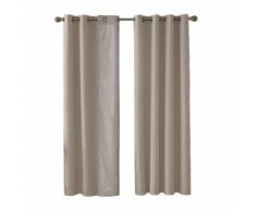 Deconovo Lot de 2 Rideaux Doublure pour Salon Design Moderne de Porte Fenetre Isolation Thermique à Oeillets 140x245cm Taupe - Rideaux et stores