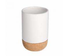 Gobelet porte brosses à dents Corc - Céramique - Blanc - Accessoires de bain