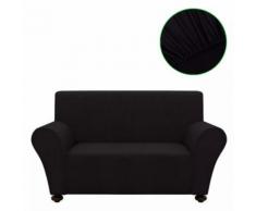 Homgeek Housse de Canapé en Polyester Jersey Extensible pour Salon 2 Places Noir - Textile séjour