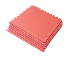 Tapis puzzle de protection avec bordures interconnectables de 1,2cm d'épaisseur en mousse EVA 18 éléments ROUGE - Yoga et pilâtes