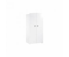 Baby Price Armoire Chambre Bebe 2 Portes - Boutons Etoile Gris - New Basic - Armoire bébé