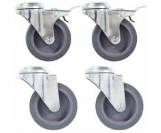 vidaXL 48x Roulettes Pivotantes Roues Fixes pour Etabli Chariot Roulant Meuble Etagère à Livre Tables de Travail Capacité de 35 kg 50 mm - Accessoires pour meubles