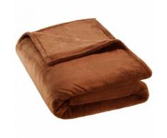 TECTAKE Plaid Canapé en Polaire 220 cm x 240 cm Marron + Sac de Rangement - Textile séjour