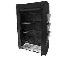 Etagère à chaussures en métal coloris noir - Dim : L 71 x P 33 x H 113 cm - PEGANE - - Meubles à chaussures
