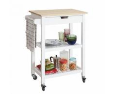 SoBuy® FKW66-WN Chariot de Service Desserte à roulettes Table Roulante Cuisine avec 2 Étagères et 1 Tiroir - Mobilier de Jardin