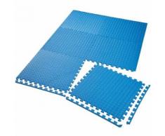TECTAKE Tapis de Sol de Gym Sport avec 6 Dalles de Protection en Mousse 61 cm x 61 cm Bleu - Gymnastique