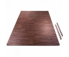6 tapis de protection en mousse - épaisseur 1,2cm - 12 pièces d'about - Bois foncé - Yoga et pilâtes