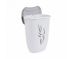 EDA PLASTIQUE Coffre a linge Flora 40 L - Blanc cérusé - 40 x 30 x 57 cm - Accessoires de bain