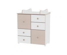 Commode avec plan à langer chambre bébé / enfant Chêne - Commodes et plans à langer