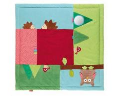 sigikid, 41529 Enfant Mixte Tapis d'Eveil Microfibre 100x100 cm, PlayQ Forêt Multicolore - Matelas Drap-Housse