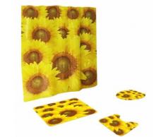 4PCS Antiderapant toilettes Polyester Couverture Mat Set de bain rideau de douche BT168 - Accessoires salles de bain et WC