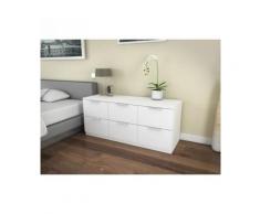 BILLUND Commode 6 tiroirs 120cm blanc - Commodes et plans à langer