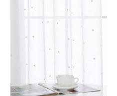 Deconovo Lot de 2 Voilage Salon Decoration Maison pour Chambre Broderie Etoile Rose à Oeillet 140x180cm - Rideaux et stores
