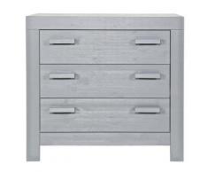 Commode enfant pin massif brossé gris, H91 x L95 x P52 cm - PEGANE - - Autre mobilier bébé