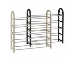 étagere support de rangement pour 14 paires de chaussures en plastique et inox couleur noire - Rangement de l'atelier