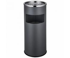 TECTAKE Cendrier Extérieur Intérieur sur Pied Poubelle 12 L en Acier Gris Foncé - Objet à poser