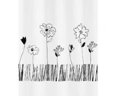 Kleine Wolke 5200185305 Grace Rideau de Douche en Polyester Noir/Blanc 180 x 200 cm - Accessoires salles de bain et WC