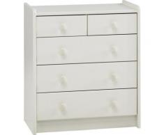 Commode enfant avec 5 tiroirs en MDF blanc - Dim : 72 x 64 x 38 cm -PEGANE- - Autre mobilier bébé