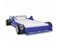 Lit voiture de course pour enfants 90 x 200 cm Bleu - Chambres enfant complètes