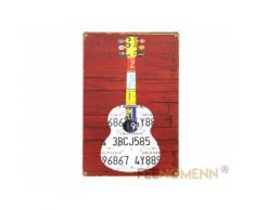 plaque métal déco vintage - guitare immatriculation américaine (20x30cm) - Décoration murale