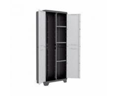 KIS Armoire de rangement utilitaire Linear - 68 x 39 x 173 cm - Noir et gris - Rangement de l'atelier