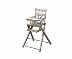 Chaise haute sarah pliante laqué gris clair - combelle - Chaises hautes et réhausseurs
