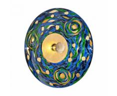Applique murale design LUNA chrome 1 ampoule Diamètre 89 Cm Bleu Aqua - Appliques et spots