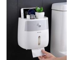 Salle de bains Boîte à mouchoirs imperméable Baignoire en plastique Porte-papier Toilette Boîte de rangement du papier fixée au mur Distributeur de serviette à double couche - Accessoires salles de bain et WC