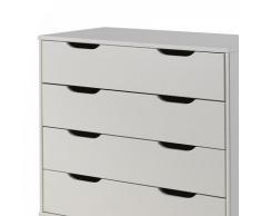 Vipack Pino Commode 4 Tiroirs MDF Blanc 85,5 x 43 x 72 cm - Commodes et plans à langer
