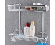 Porte-gadgets de douche et salle de bain de style contemporain en aluminium anodisé - Accessoires salles de bain et WC
