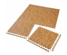 TECTAKE Tapis de Sol de Gym Sport avec 6 Dalles de Protection en Mousse 61 cm x 61 cm Marron - Gymnastique