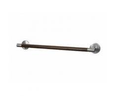 PORTE SERVIETTE MURAL CHROMÉ - BISK - Nickel brossé et bois - 5.5 Kg - nickel et bois - Accessoires salles de bain et WC