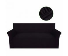 vidaXL Housse de canapé Brun Polyester tricotée en côté - Textile séjour