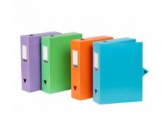 Lot de 6 boites de classement en plastique fermeture bouton pression Viquel Multicolore - Boite de rangement