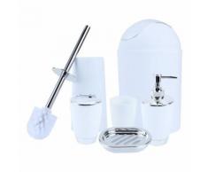 Accessoire salle de bains poubelle porte-savon distributeur gobelet porte-brosse à dents - Meubles de salle de bain