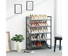 Porte-chaussures , étagère de rangement pour chaussures empilable sur 5 niveaux, treillis métallique - Meubles à chaussures