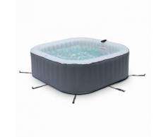 Spa MSPA gonflable carré Fjord 6 gris - 6 personnes185cm, PVC, pompe, chauffage, gonfleur, filtre - Jacuzzi et sauna