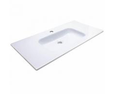 Lavabo ceramique simple vasque blanc a poser 90 cm 1 bac salle de bain - Installations salles de bain