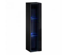 Paris Prix - Vitrine Murale Led switch 120cm Noir - Etagères murales et tablettes