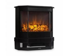Klarstein Castillo Cheminée électrique / poêle à bois - Simulation Flammes - Chauffage 1000W / 2000W - Eclairage halogène - Pour 40 m² - Noire - Cheminée électrique