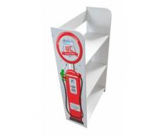 Bibliothèque Meuble De Rangement Motif Distributeur D'essence Station D'essence Bibliothèque Décoration Etagere De 3 Casiers Blanc Sur Des Livres De Jouets - Rangement enfant
