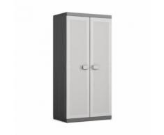 KIS Armoire de rangement haute Logico XL - 89 x 54 x 182 cm - Noir et gris - Rangement de l'atelier